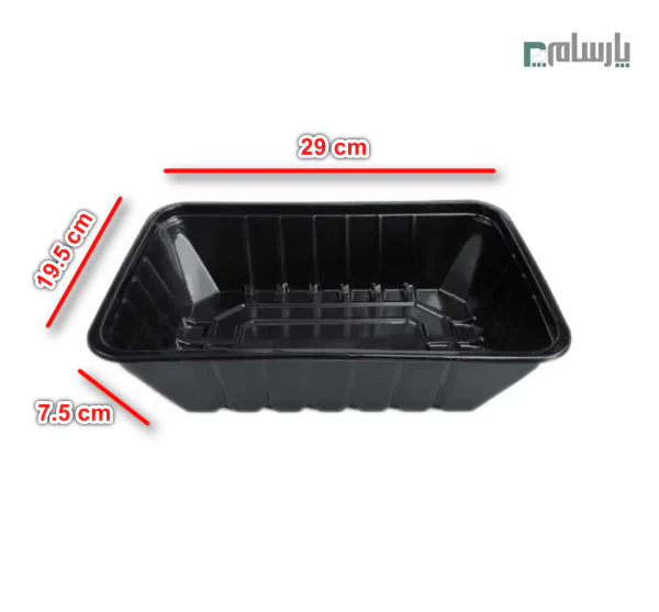 ظرف یکبار مصرف تک خانه مشکی مهرپارسا کد 706-ابعاد