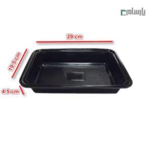 ظرف یکبار مصرف مشکی تک خانه کد 702 مهرپارسا-ابعاد