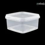 ظرف یکبار مصرف مایکروفری مربع 650 سی سی شفاف پولاد پویش – 🍱 ظرف مربع مایکروویوی ۶۵۰ سی‌سی | مقاوم و سبک