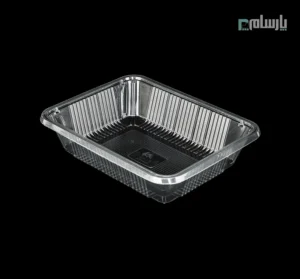 دیس یکبار مصرف دو پرسی 5 سانت شفاف مستطیل پریما - 🍱 دیس مستطیلی شفاف دو پرسی ارتفاع 5 سانت
