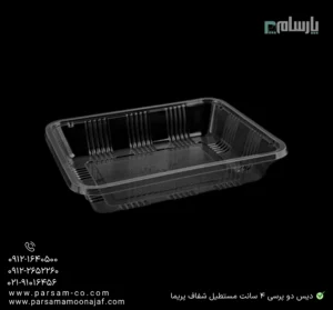 دیس یکبار مصرف دو پرسی 4 سانت شفاف مستطیل پریما - 🍱 دیس مستطیلی شفاف دو پرسی ارتفاع 4 سانت-زاویه دیگر