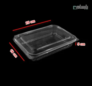 ظرف یکبار مصرف دلی 1200 سی سی مستطیل شفاف پریما-ابعاد
