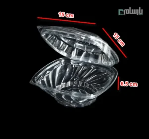 ظرف یکبار مصرف شفاف یاقوت کوتاه پریما-ابعاد