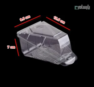 ظرف یکبار مصرف اسلایس باکس کیک مثلثی شفاف پریما-ابعاد
