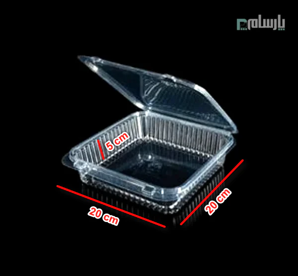 ظرف یکبار مصرف رویال تخت شفاف پریما-ابعاد