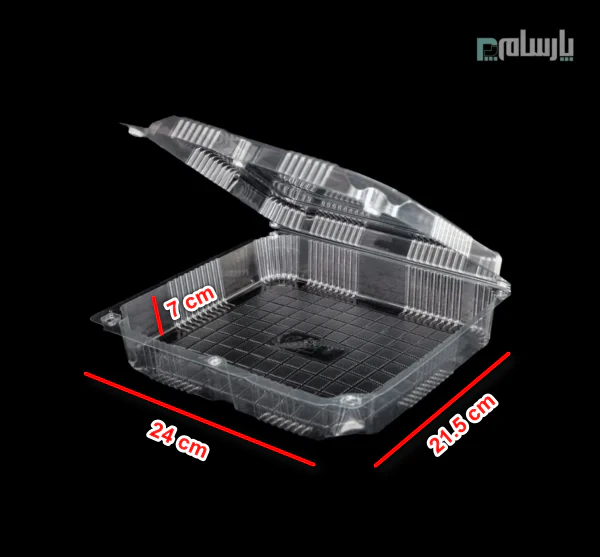 ظرف یکبار مصرف رویال باکس کوتاه شفاف پریما-ابعاد