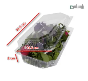 ظرف یکبار مصرف لانچ بلند-شفاف-ابعاد