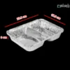 ظرف یکبار مصرف آلومینیومی پارسه دو خانه مرغی کوچک زرد کد 222-ابعاد