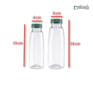 بطری یکبار مصرف 250 سی سی و 330 سی سی-ابعاد