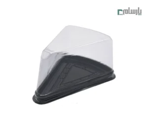 ظرف یکبار مصرف اسلایس کیک مثلثی زیره مشکی-پت