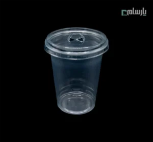 لیوان یکبار مصرف کلاسیک 400 سی سی درب تخت شفاف دهانه 95 پانچ دار