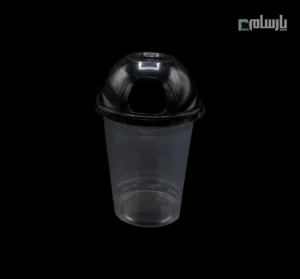 لیوان یکبار مصرف کلاسیک 400 سی سی درب حبابی دهانه 95 مشکی بدون پانچ