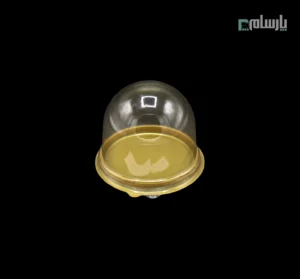 کاپ کیک گرد یکبار مصرف رویه شفاف و زیره طلایی مات-پت