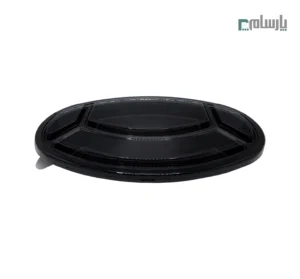 دیس یکبار مصرف چلوکبابی 4 خانه بیضی مشکی توسکا پلاستیک