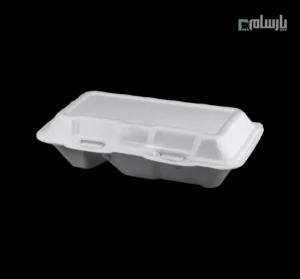 ظرف یکبار مصرف فوم دو پرسی دو خانه کاسپین