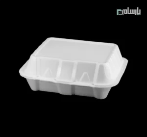 ظرف یکبار مصرف دیپلمات سه خانه فوم کاسپین