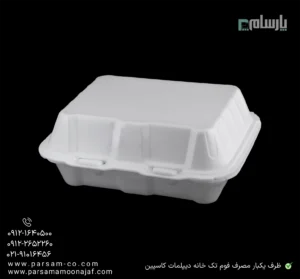 ظرف یکبار مصرف فوم تک خانه دیپلمات کاسپین-زاویه دیگر